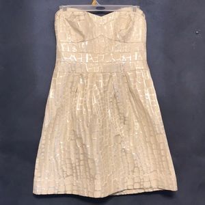 Cream colored, strapless dress from American Eagle